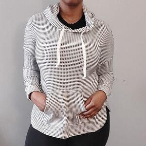 Melloday checkered sweatshirt XS black & white